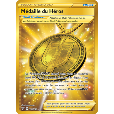 Carte Pokémon Médaille Du Héros 201/185 EB4 Voltage eclatant epee et bouclier NM FR
