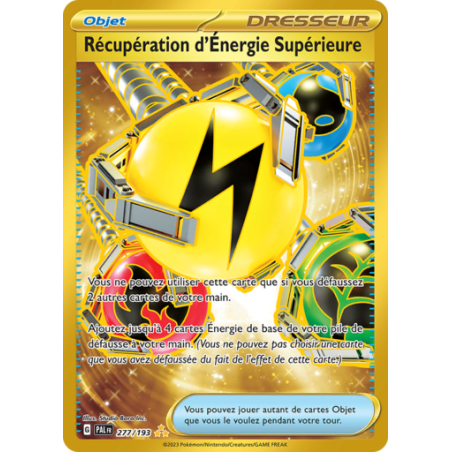 Carte Pokemon RECUPERATION D'ENERGIE SUPERIEURE 277/193 GOLD EV2 PAL FR