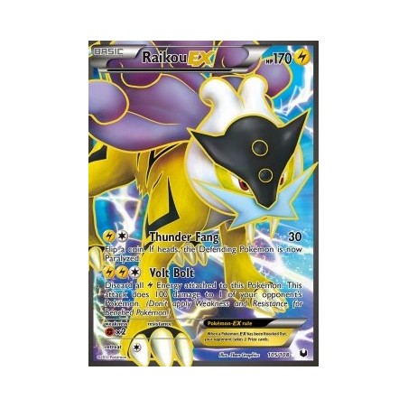 Carte Pokemon NB Explorateurs obscurs Raikou EX Full Art 105/108