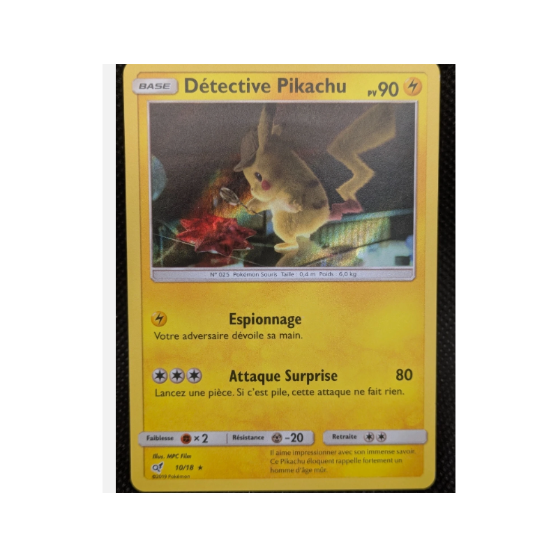 Carte Pokemon DETECTIVE PIKACHU - HOLO soleil et lune - 10/18