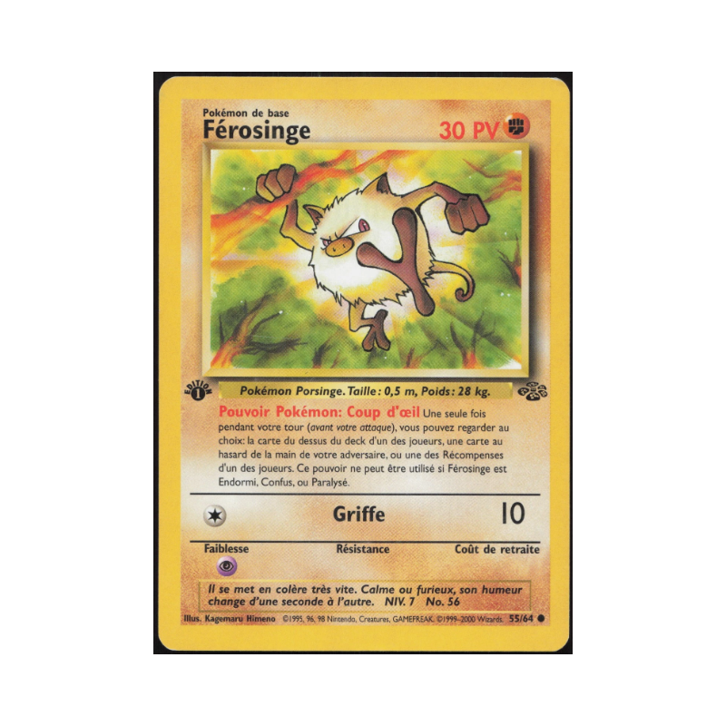 Carte Pokémon Férosinge 55/64 Edition 1 Jungle