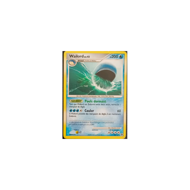 CARTE POKEMON Wailord 30/106 Rare D&P Duels Au Sommet