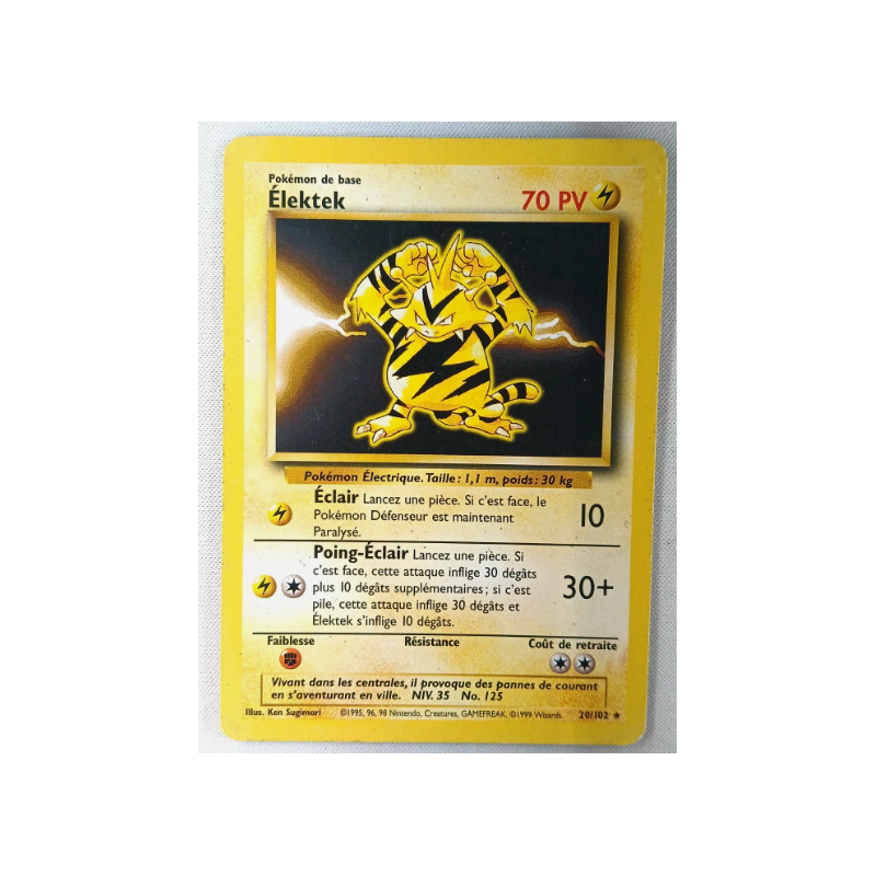Carte pokémon FRANCAIS Élektek (BS 20) Set de Base
