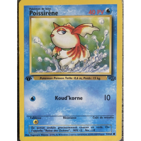 Carte Pokemon Poissirène 53/64 1er Edition Jungle Wizard