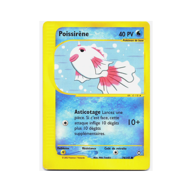 Carte Pokémon POISSIRÈNE 78/147 Aquapolis VF FR