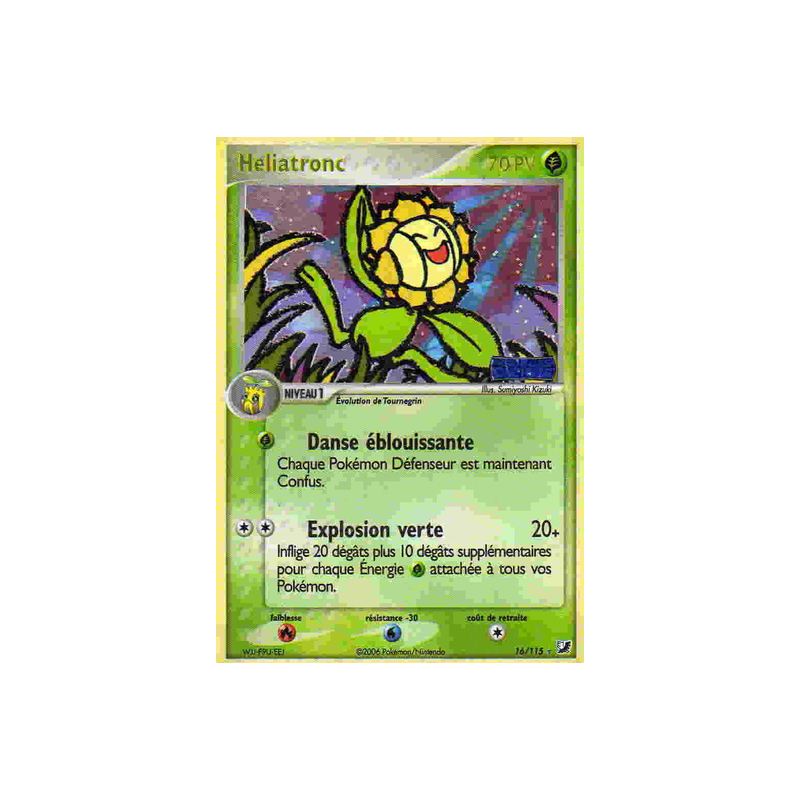 Carte Pokémon – Héliatronc 16/115 – EX Forces Cachées (État : Played) – FR