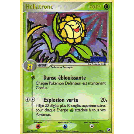 Carte Pokémon – Héliatronc 16/115 – EX Forces Cachées (État : Played) – FR