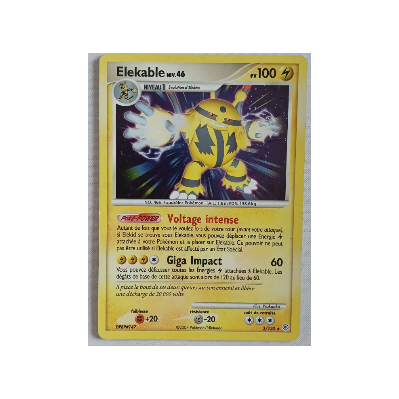 Carte pokémon FRANCAIS Elekable Lv.46 (DP 3) Diamant & Perl
