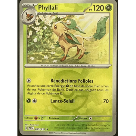 Carte Pokémon – Phyllali 005/131 – Pokéball – Évolutions Prismatiques (État : NM, EV8.5) – FR