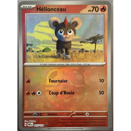 Carte Pokémon – Hélionceau 015/131 – Masterball – EV8.5 Évolutions Prismatiques (État : NM) – FR