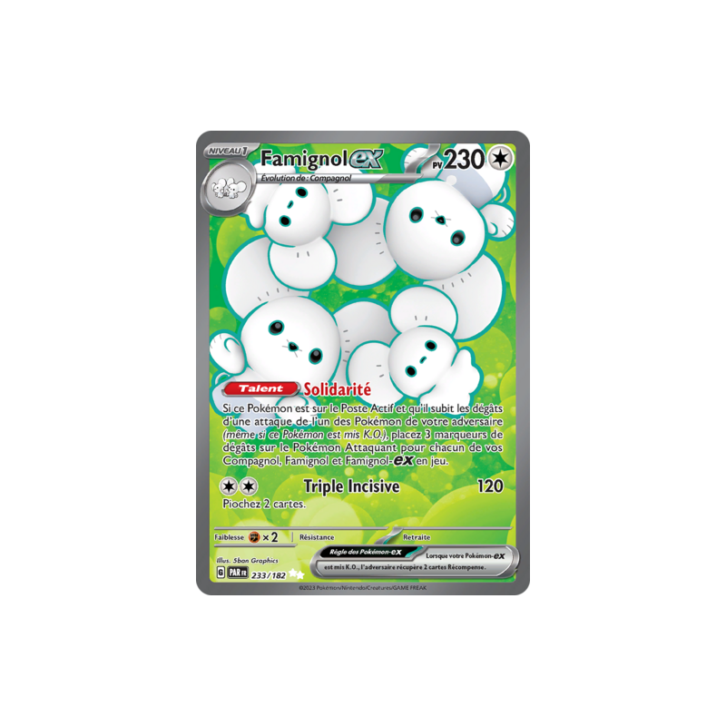 Carte Pokemon - Famignol EX -233/182 - EV04  Faille Paradoxe NM FR
