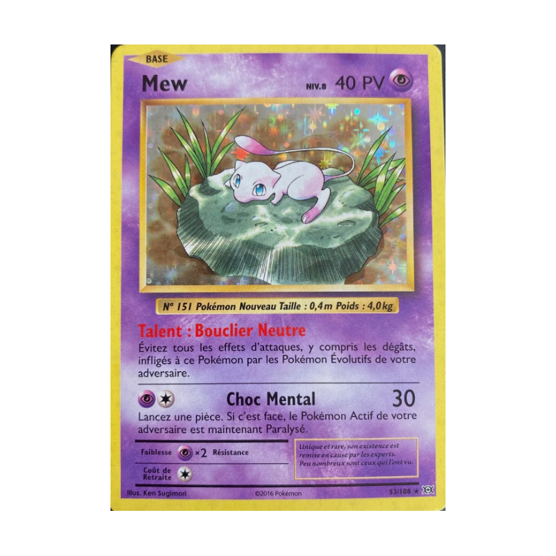 Carte Pokemon Mew 53/108 XY Evolutions GD FR
