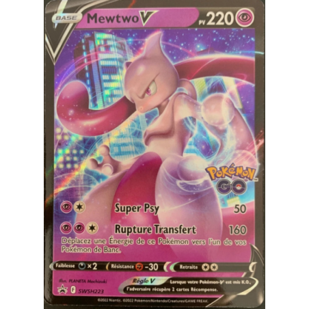 Carte Pokemon - Mewtwo V SWSH223 - Promo Epée & Bouclier - NM FR