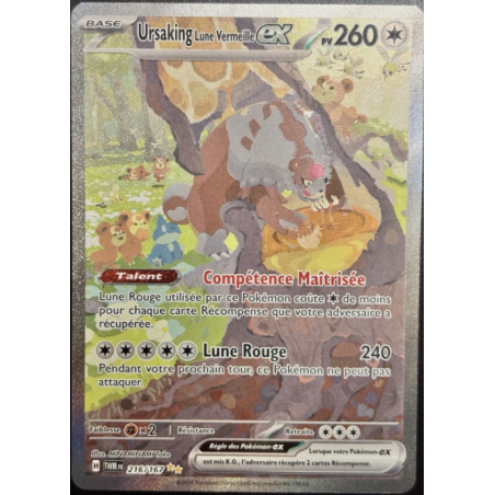 Carte Pokemon - Ursaking Lune Vermeille Ex - 216/167 - EV6 Mascarade Crépusculaire - NM FR