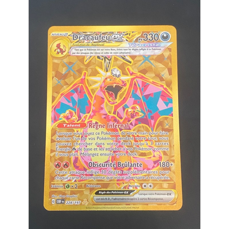 Carte Pokémon - Dracaufeu ex - 228/197 - EV03 - Flammes Obsidiennes - NM - FR