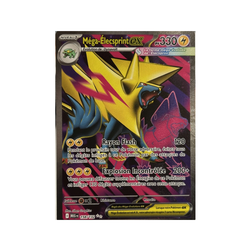 Carte Pokémon - Méga-Elecsprint EX - 158/132 - Méga Évolution - NM - FR