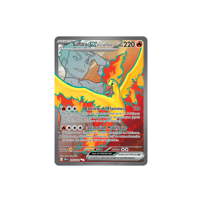 Carte Pokémon - Sulfura EX de la Team Rocket - 208/182 - EV10 Rivalités Destinées NM FR