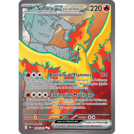 Carte Pokémon - Sulfura EX de la Team Rocket - 208/182 - EV10 Rivalités Destinées NM FR