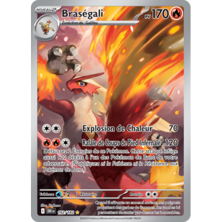 Carte Pokemon - Braségali 192/182  - EV10 Rivalités Destinées - NM FR