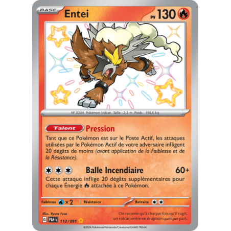 Carte Pokémon – Entei 112/091 – EV4.5 Destinées de Paldea (État : NM) - FR