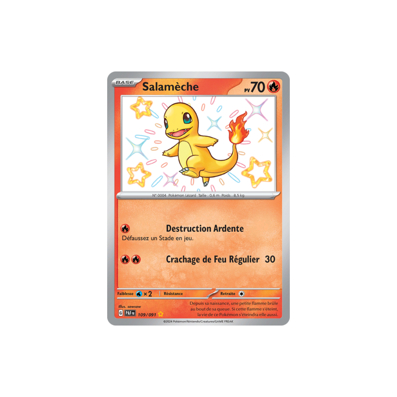Carte Pokemon - SALAMECHE 109/091 EV4.5 PAF Destinées de Paldéa NM FR