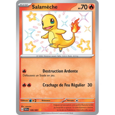 Carte Pokemon - SALAMECHE 109/091 EV4.5 PAF Destinées de Paldéa NM FR