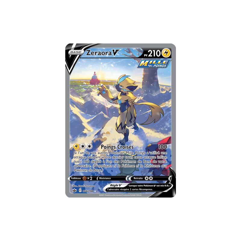 Carte Pokemon Zeraora V 166/198 Règne de Glace épee et bouclier PL FR