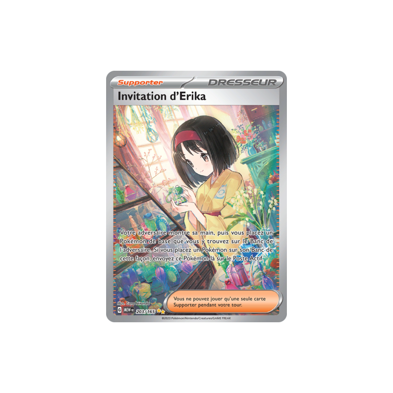Carte Pokemon INVITATION D'ERIKA 203/165 EV3.5 151NM FR