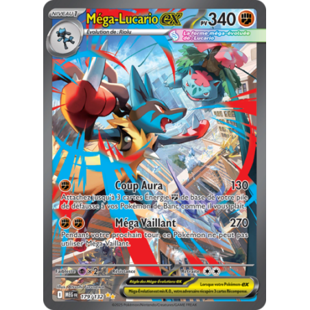Carte Pokémon Méga-Lucario Ex 179/132 ME01 Méga-évolution NM FR