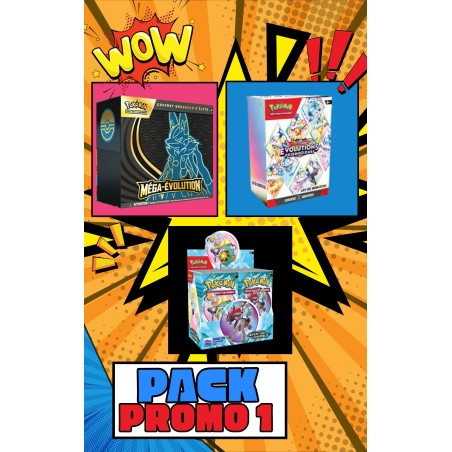 Pack Promo Noel 1 Pokémon – ETB ME01 + Display EV9 + Bundle EV8.5 | Pack Collector Exclusif
