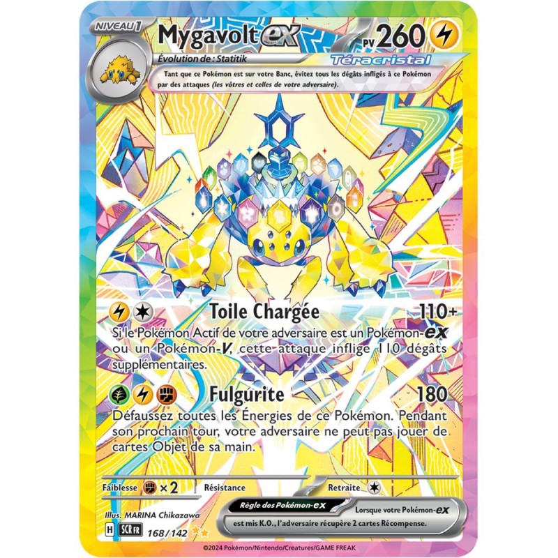 Carte Pokémon Mygavolt SCR FR 168/142 Écarlate et Violet Couronne Stellaire – FR