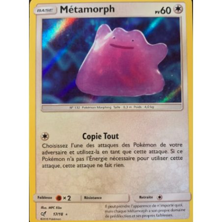 Carte Pokémon – Métamorph 17/18 – Soleil & Lune Détective Pikachu (État : NM) - FR
