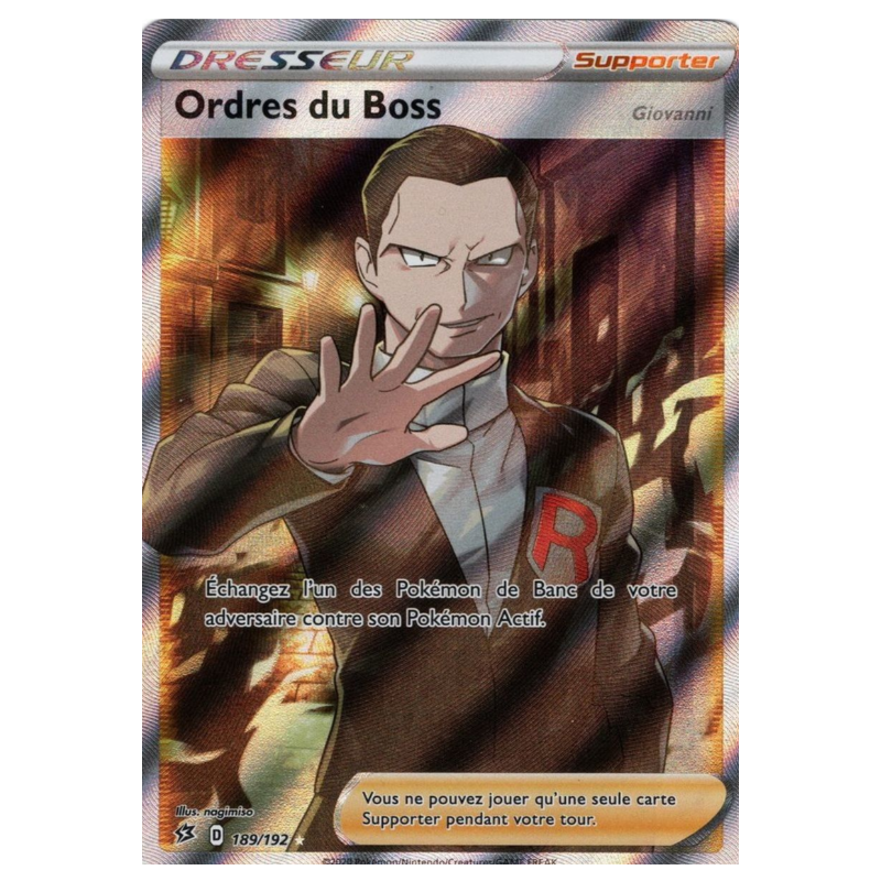 Carte Pokémon - Ordres du Boss Dresseur 189/192  Clash des Rebelles (Etat: NM)