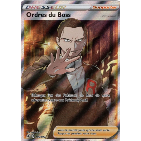 Carte Pokémon - Ordres du Boss Dresseur 189/192  Clash des Rebelles NM FR