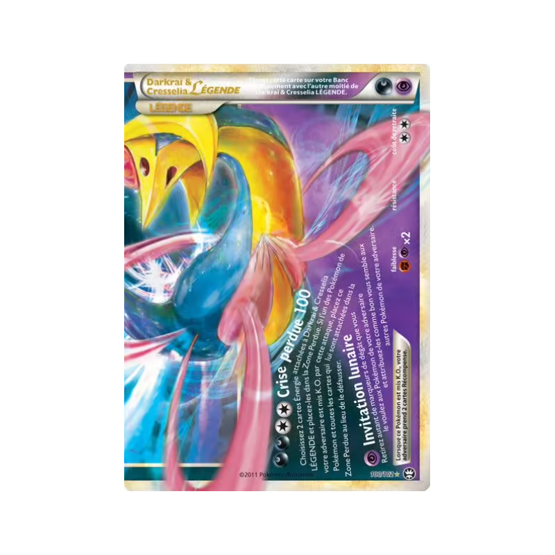 Carte Pokémon Darkrai & Cresselia Légende 100/102 HS Triomphe – FR