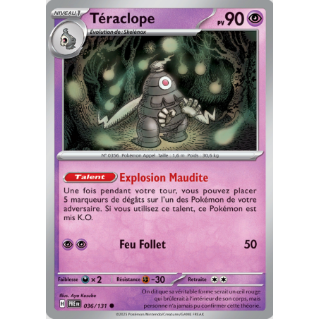 Carte Pokémon – Téraclope Reverse Pokéball 036/131 – EV8.5 (État : NM) – FR