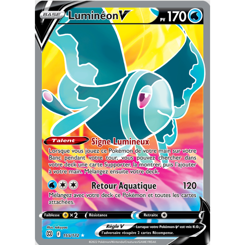 Carte Pokémon – Lumineon V Full Art 155/172 – Stars Étincelantes (État : NM) - FR
