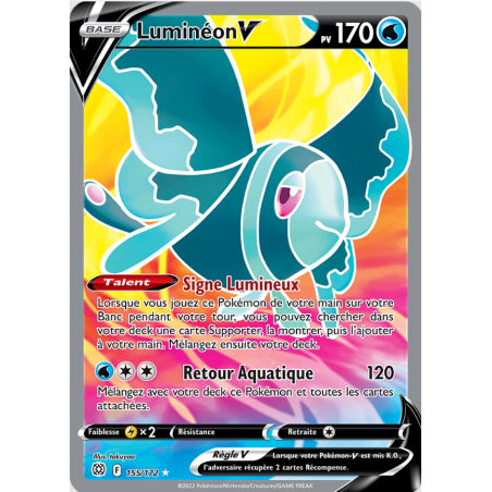Carte Pokémon – Lumineon V Full Art 155/172 – Stars Étincelantes (État : NM) - FR
