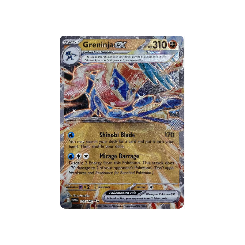 Carte Pokémon – Greninja ex Métal TWM 106 – Mascarade Crépusculaire (État : NM) EN