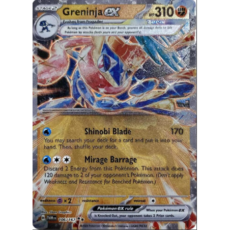 Carte Pokémon – Greninja ex Métal TWM 106 – Mascarade Crépusculaire (État : NM) EN