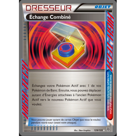 Carte Pokémon - Dresseur Echange Combiné - 129/135 - Noir Et Blanc - Tempête Plasma (Etat: GD) - FR