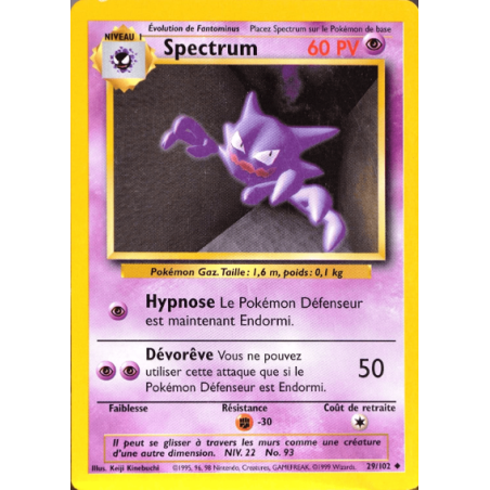 Carte Pokémon - Spectrum 29/102 Set de Base (Etat: GD)