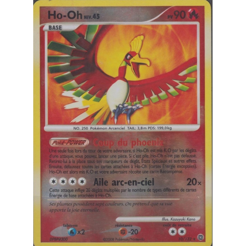 Carte Pokémon – Ho-Oh LV.45 – Néo Révélation 7/64 (État : PL) – FR
