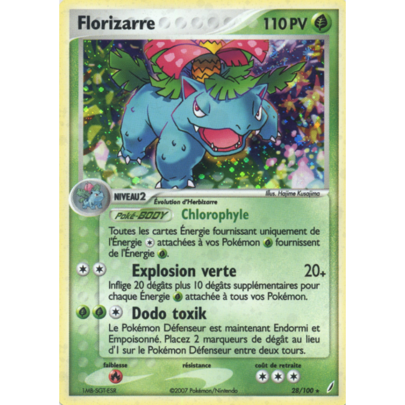 Carte Pokémon – Florizarre 28/100 – EX Gardiens de Cristal (État : Good) – FR