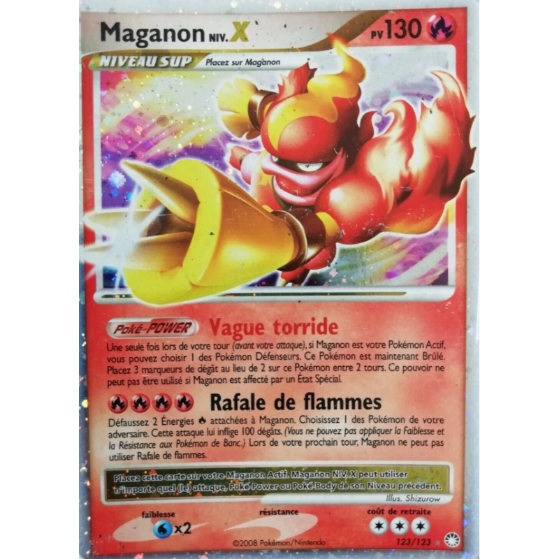 Carte Pokémon – Maganon Niv.X 123/123 – Diamant & Perle : Trésors Mystérieux (État : GD) – FR