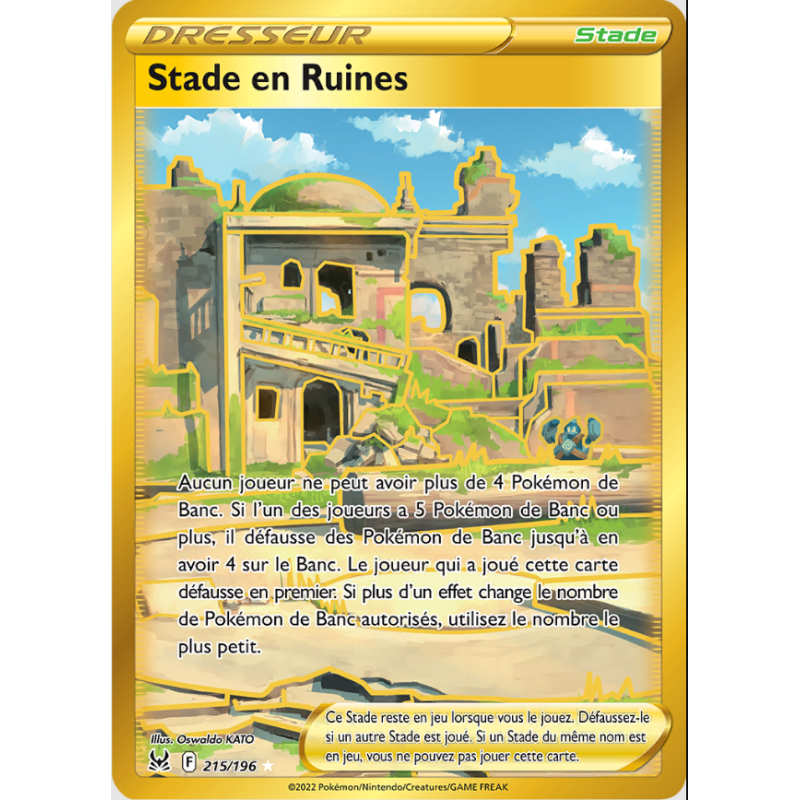 Carte Pokémon – Stade en Ruines 215/196 – Soleil & Lune (État : NM) – FR