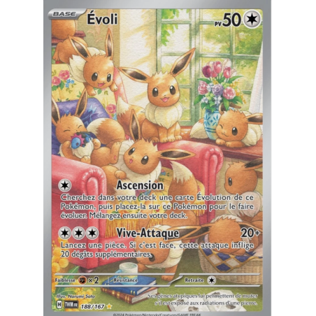 Carte Pokémon – Évoli 188/167 EV6 Mascarade Crepusculaire (État : Near Mint) – FR