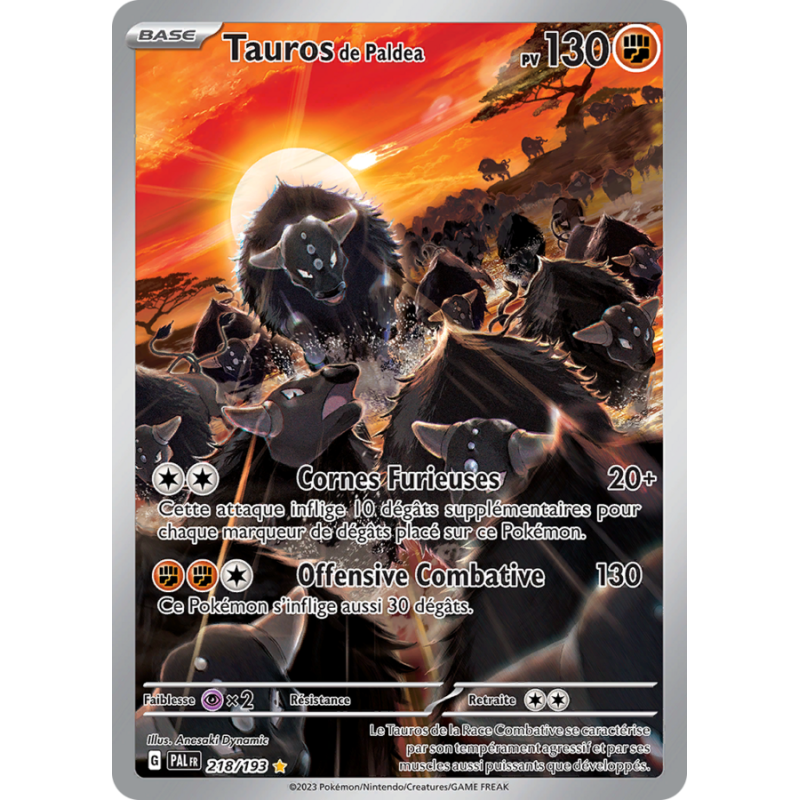 Carte Pokémon – Tauros de Paldea 218/193 – Évolutions à Paldea (État : NM) - FR