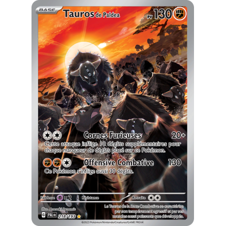 Carte Pokémon – Tauros de Paldea 218/193 – Évolutions à Paldea (État : NM) - FR