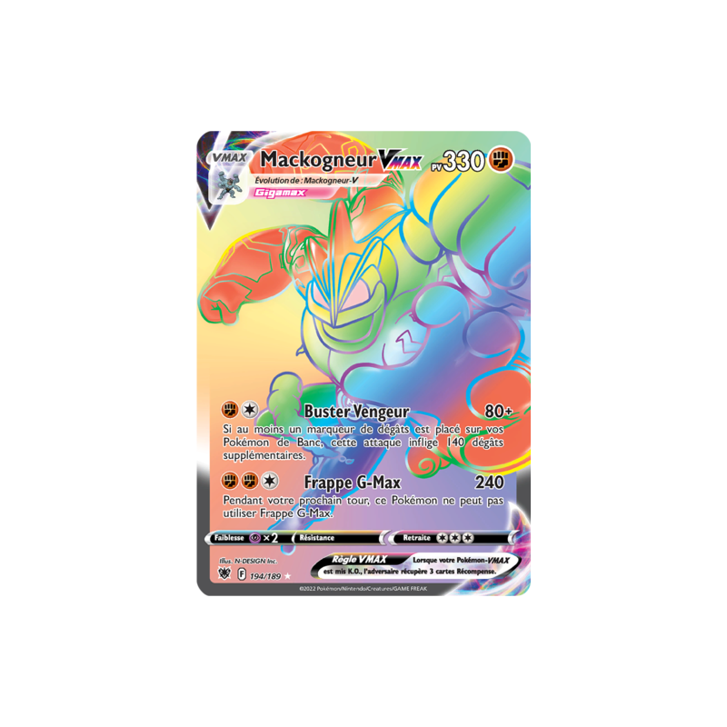 Carte Pokémon – Mackogneur VMAX 194/189 – Astres Radieux (État : NM) - FR